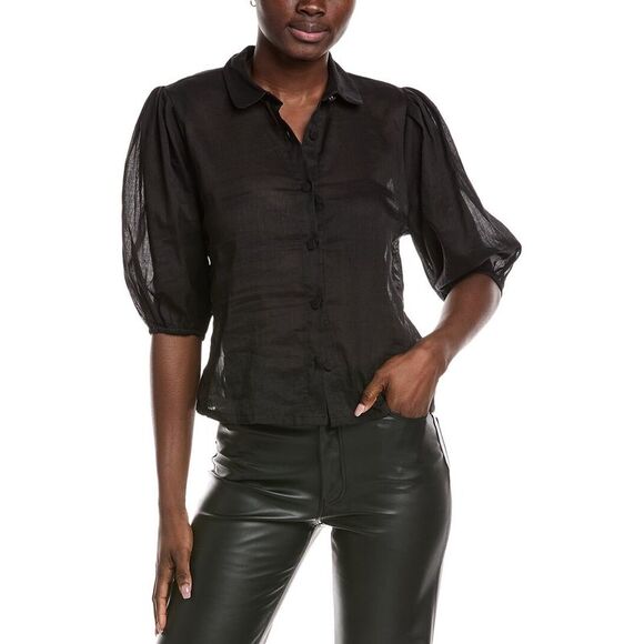 7 For All Mankind Womens  Blouse, Black - Picture 1 of 3